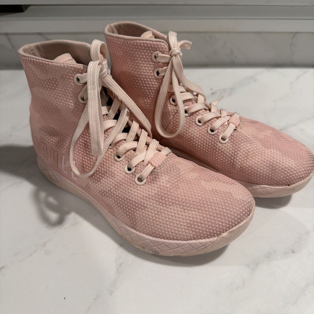 Nobull High Top Superfrabric Rose Camo Trainers W 6.5 M 5 EUC